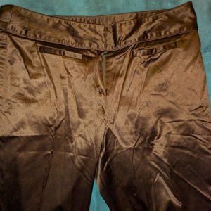 Ladies Brown MKM Designs Shiny Cotton/Polyester Shiny Shorts Size 15/16